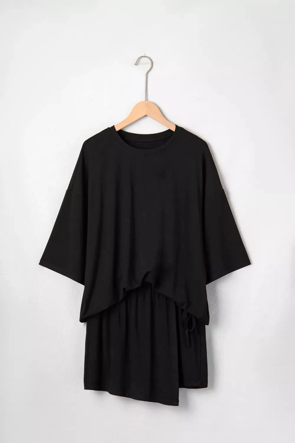Solid Color Oversize Tee Tie Wrap Mini Skort 2pcs Set sold by Charming Charlie product image thumbnail 3