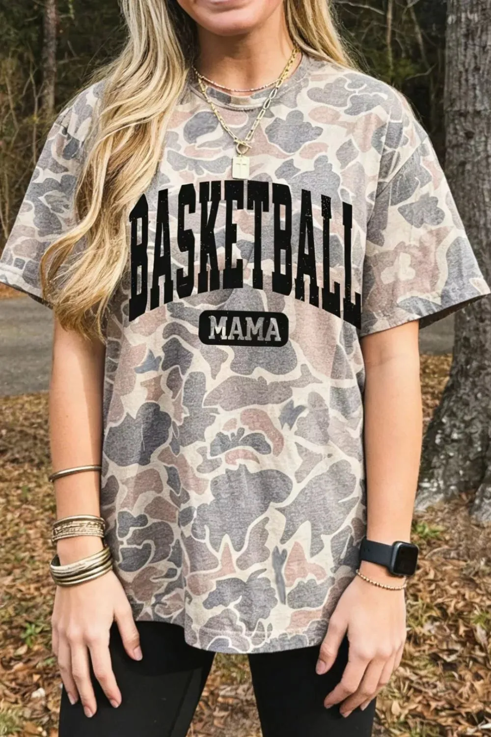 Basketball Mama Camo Print Relaxed Fit T-Shirt sold by Charming Charlie