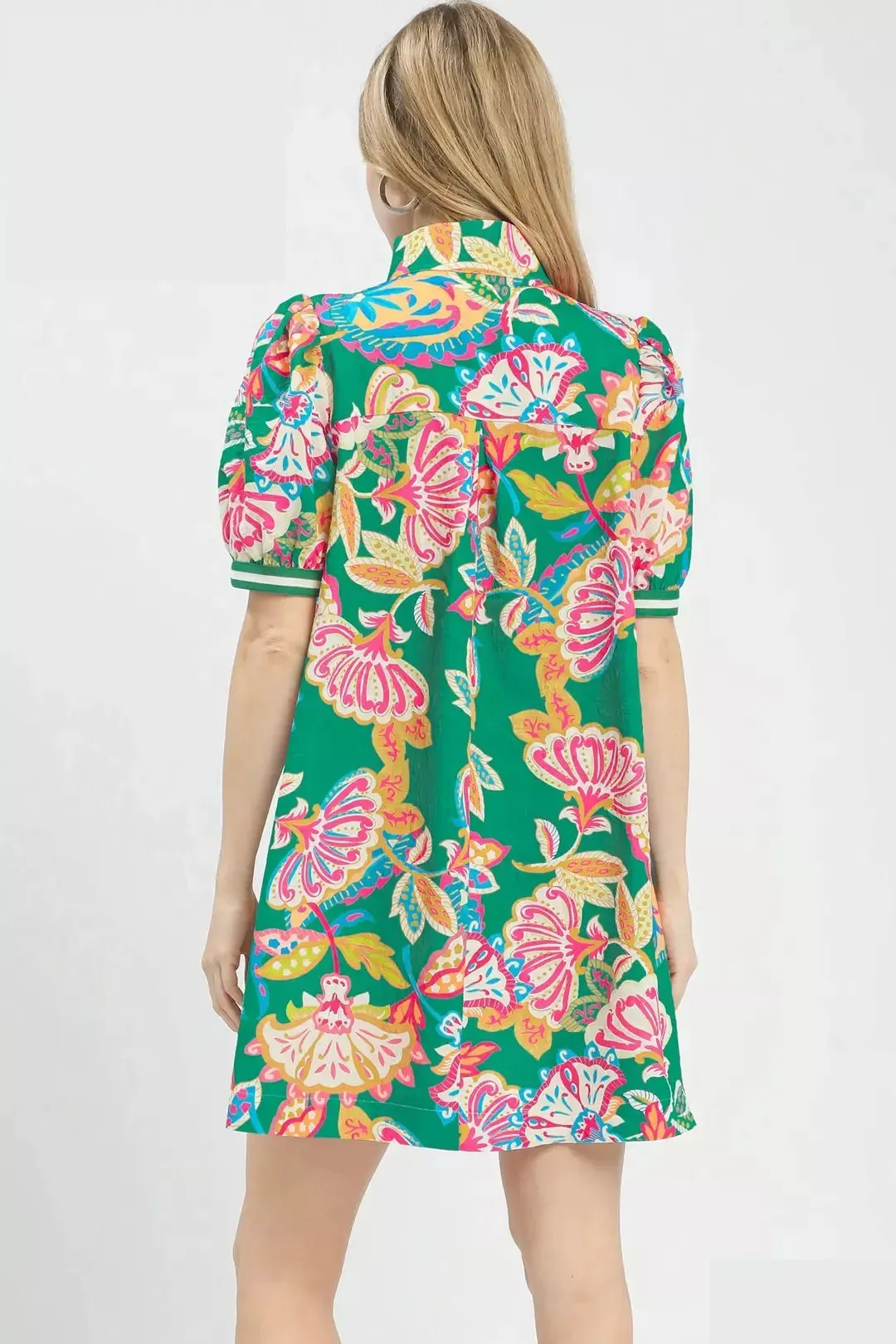 Umgee Jacquard Paisley Print Puff Sleeve Tunic Dress sold by Charming Charlie product image thumbnail 3