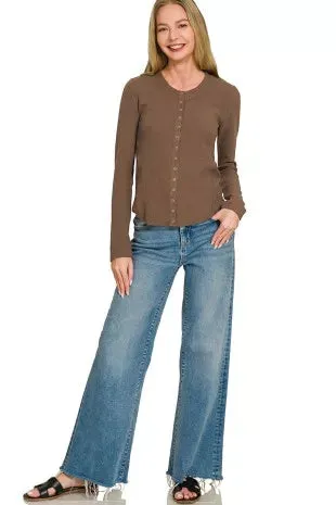 Zenana Double Knit Snap Button Shirts sold by Charming Charlie product image thumbnail 3