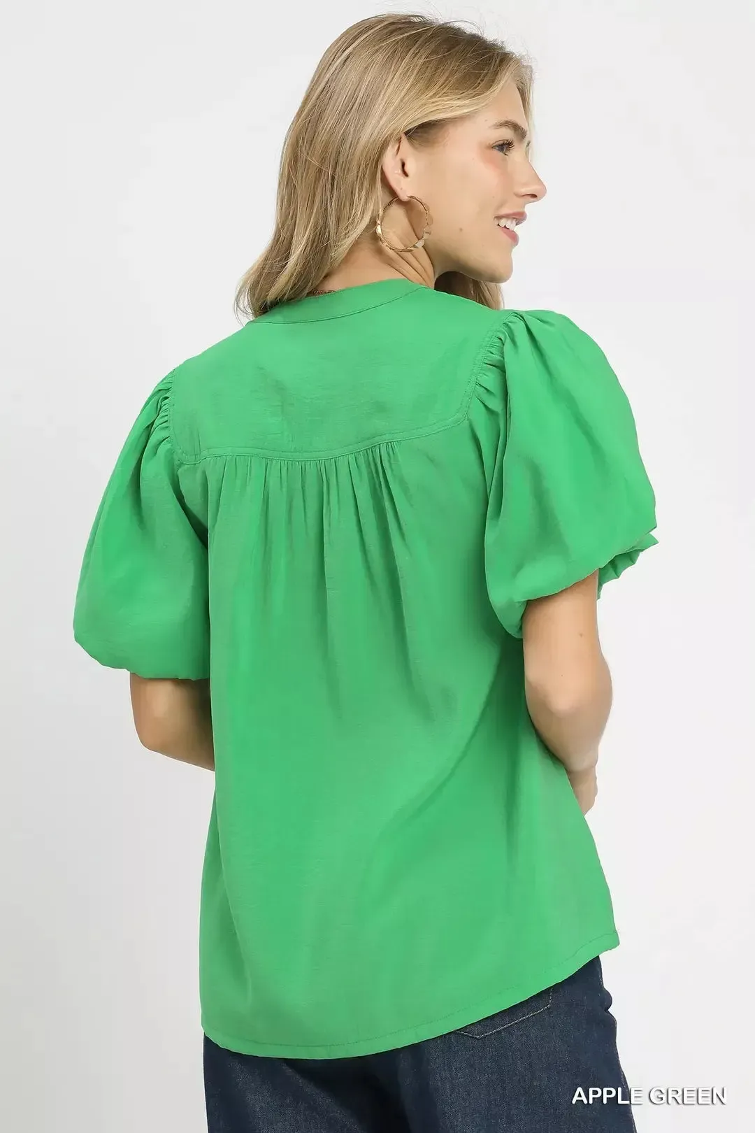 Umgee Button-Down Puff Sleeve Shirt sold by Charming Charlie product image thumbnail 3