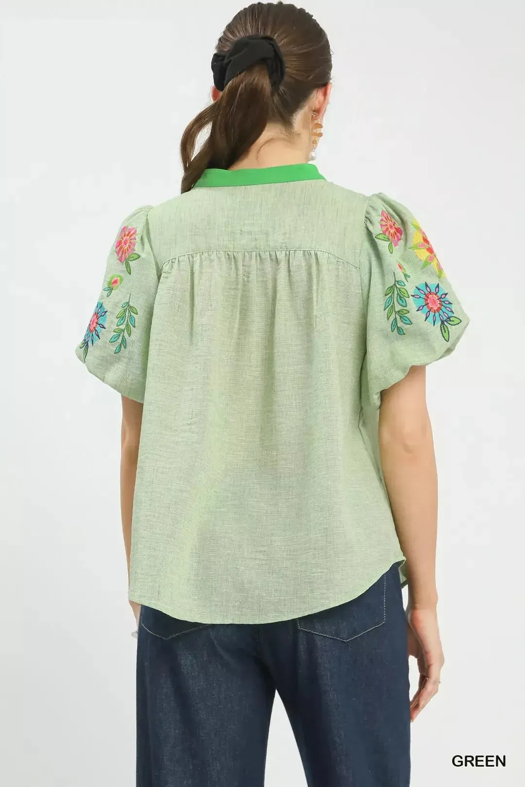 Umgee Embroidered Puff Sleeve Top sold by Charming Charlie product image thumbnail 3