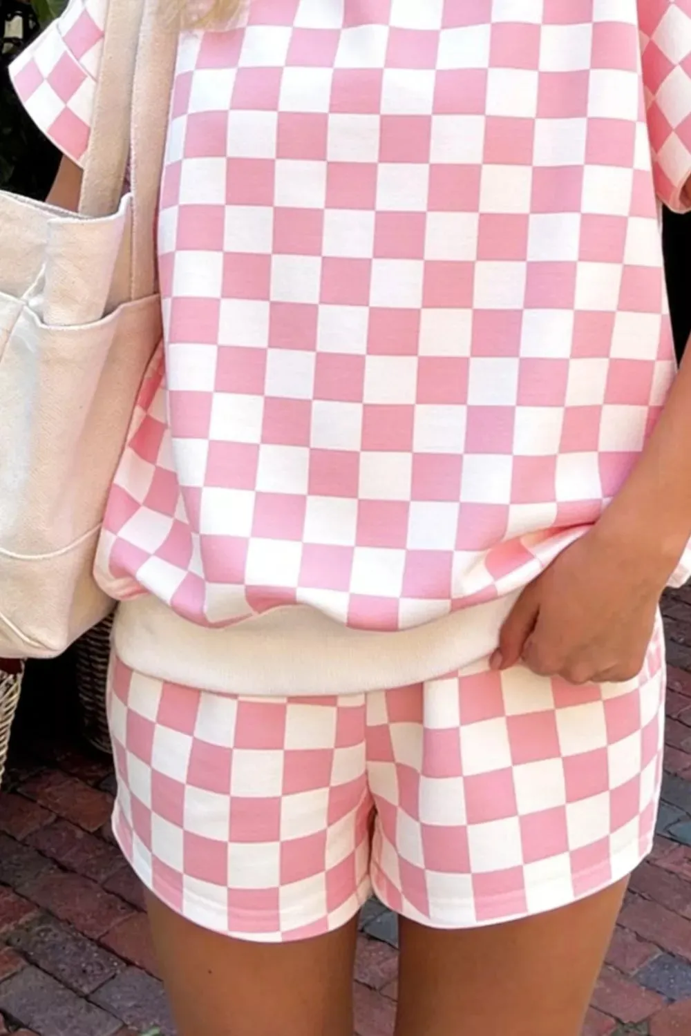 Checkerboard Short Sleeve Tee and Shorts Set sold by Charming Charlie product image thumbnail 3