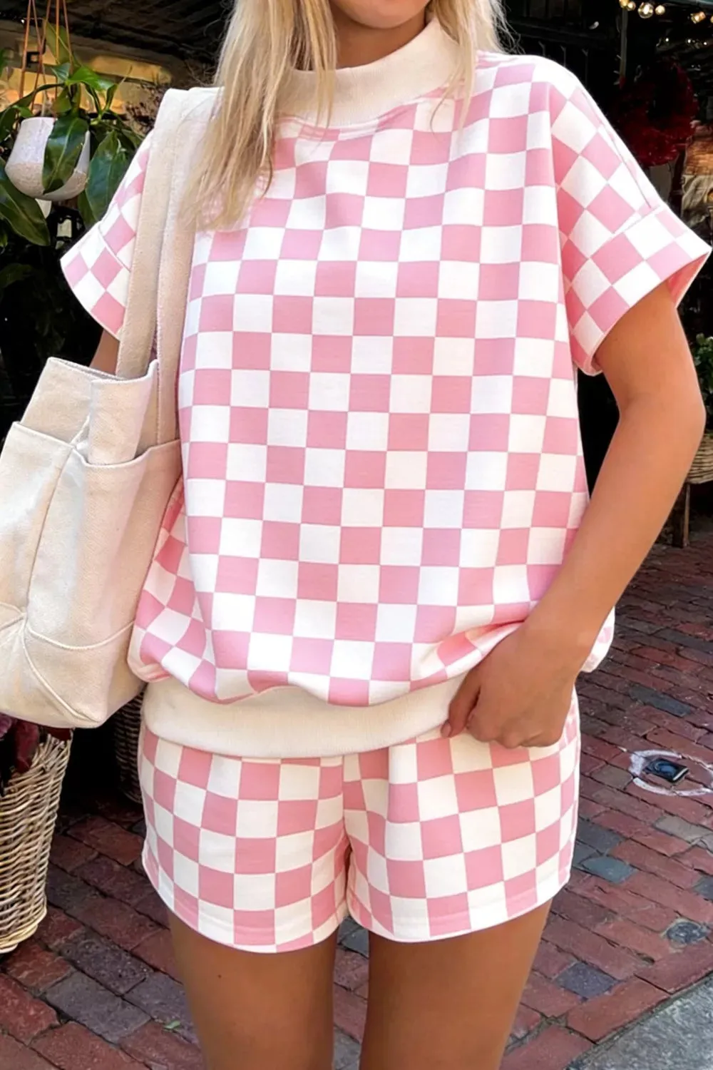 Checkerboard Short Sleeve Tee and Shorts Set sold by Charming Charlie