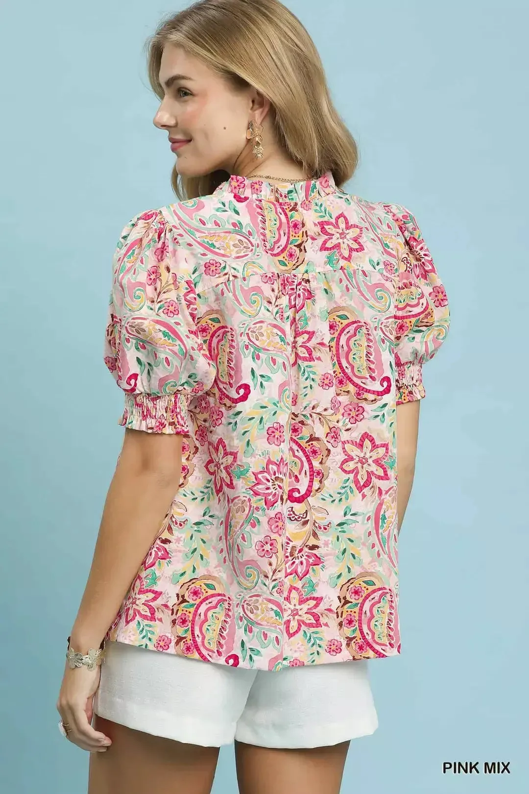 Umgee Mix Paisley Floral Button Down Shirt sold by Charming Charlie product image thumbnail 3