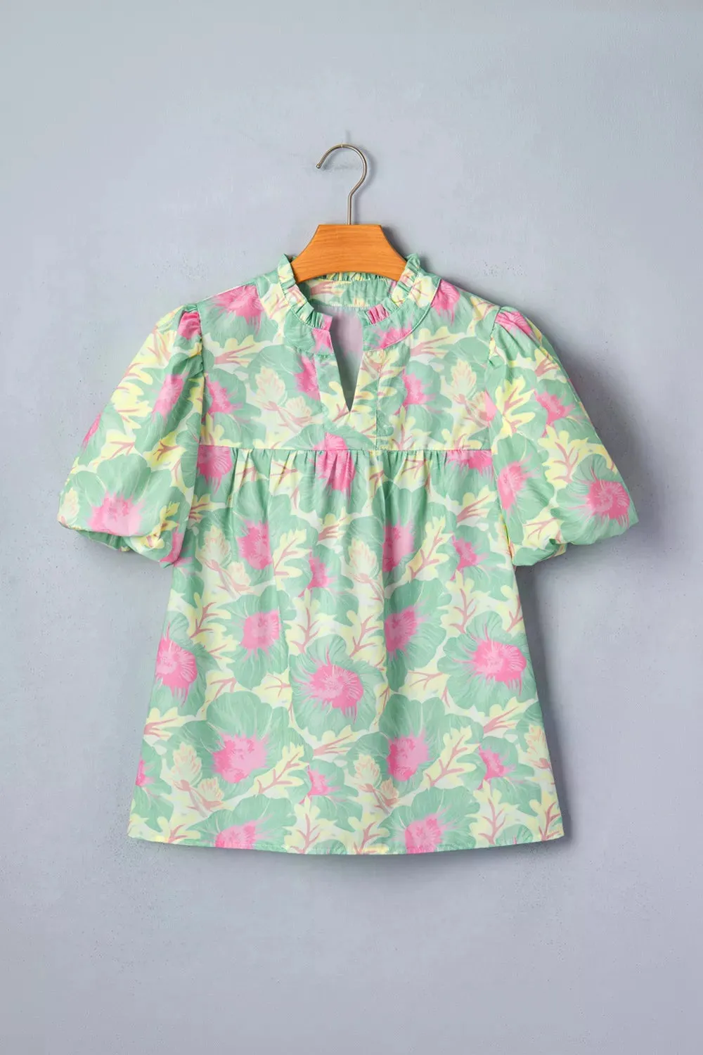 Floral Print Puff Sleeve Blouse sold by Charming Charlie product image thumbnail 2