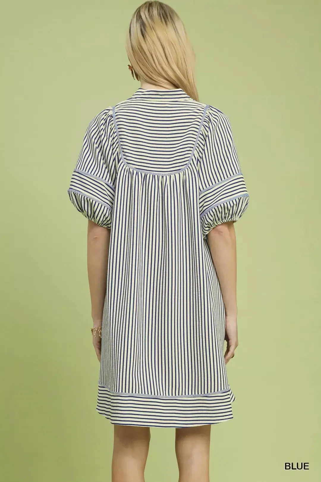 Umgee Striped Puff Sleeve Shift Dress sold by Charming Charlie product image thumbnail 3
