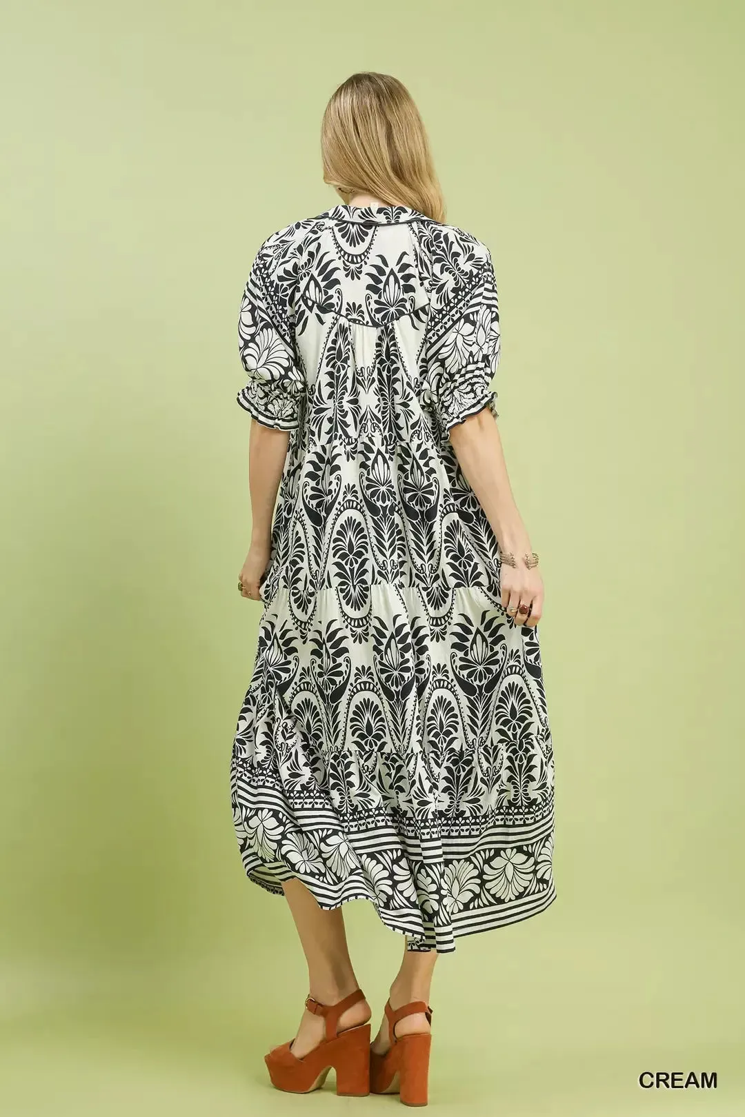 Umgee Two tone Border Print Midi Dress sold by Charming Charlie product image thumbnail 4