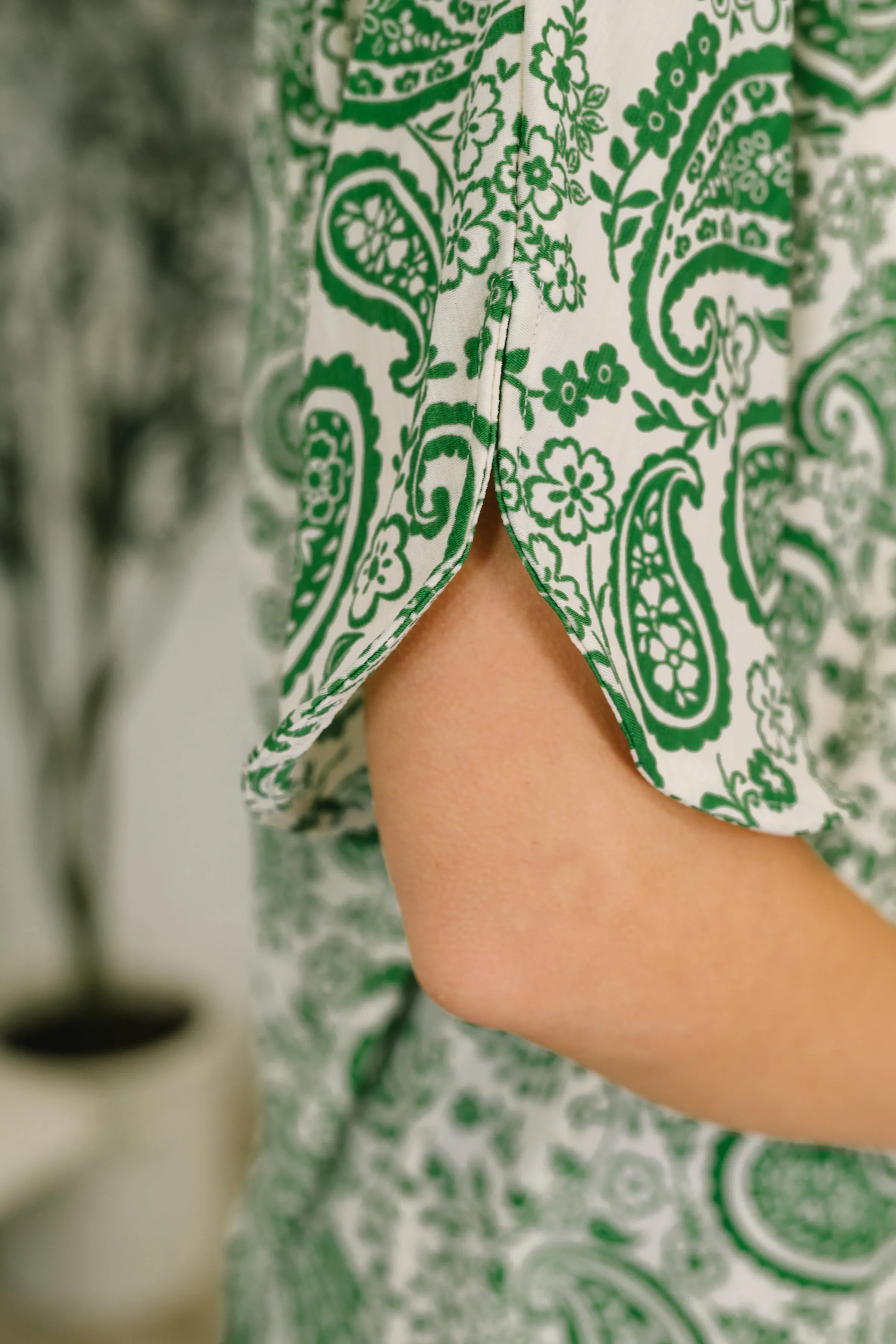 Lizzy Breeze Top in Green Paisley sold by Charming Charlie product image thumbnail 5