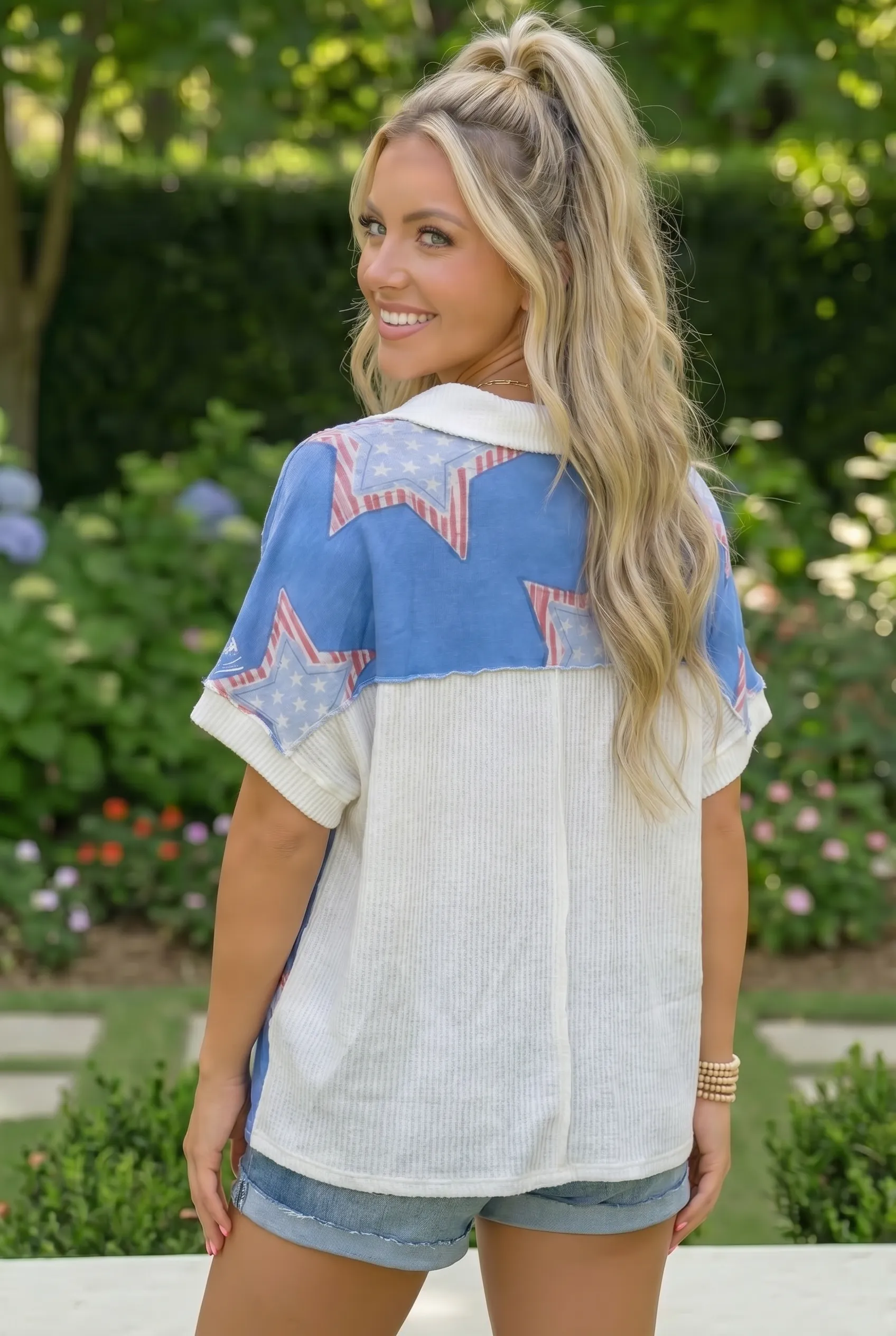 Star Spangled Vibes Blue Americana Top sold by Charming Charlie product image thumbnail 4