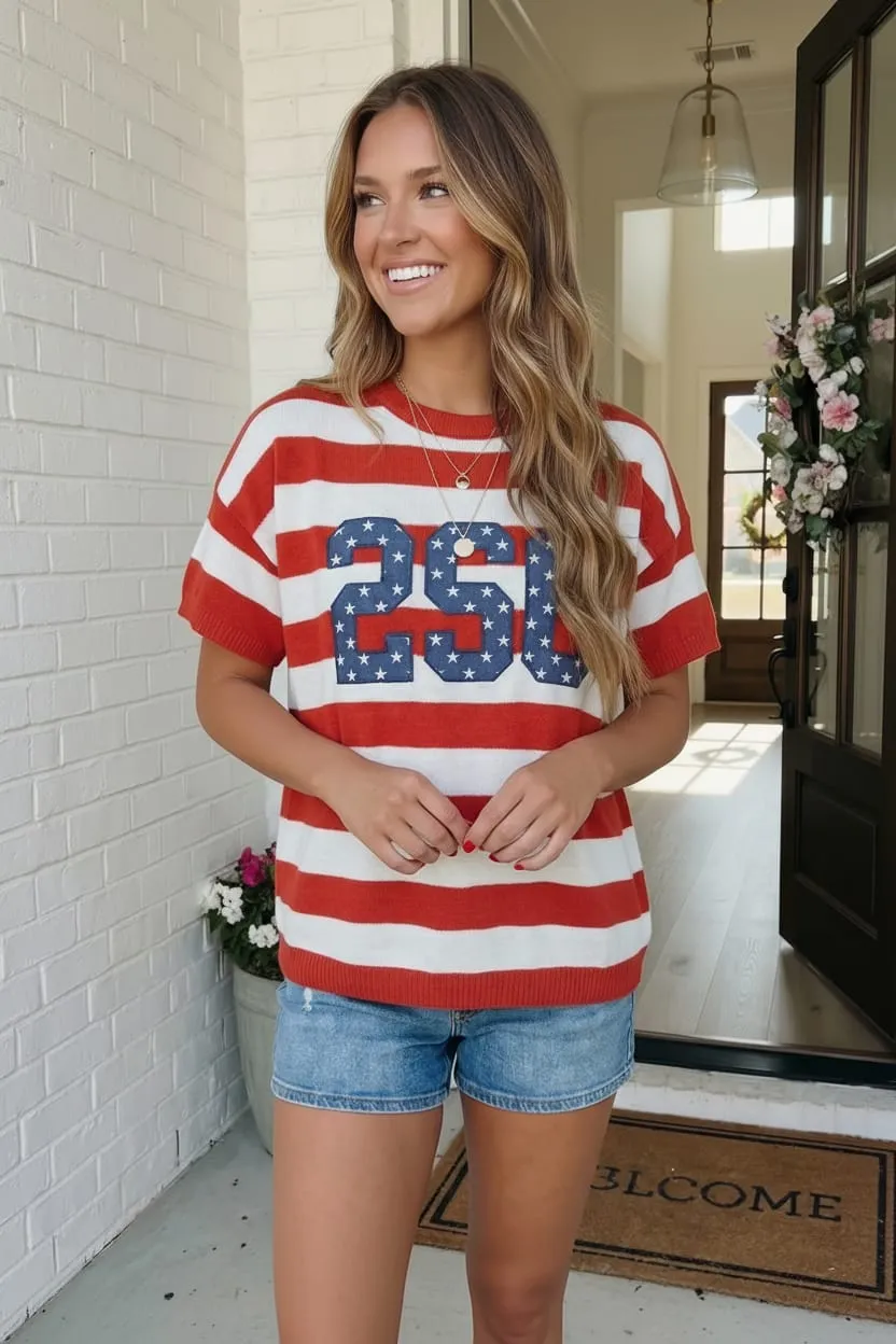 Stars and Stripes '250' Top sold by Charming Charlie product image thumbnail 3