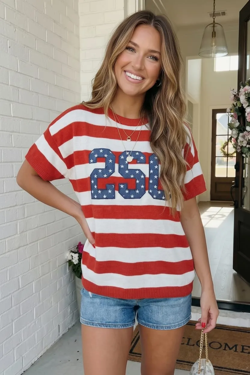 Stars and Stripes '250' Top sold by Charming Charlie product image thumbnail 5