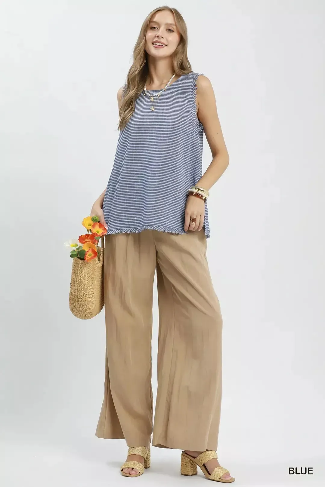Umgee Stripe Fringe Trim Sleeveless Top sold by Charming Charlie product image thumbnail 4