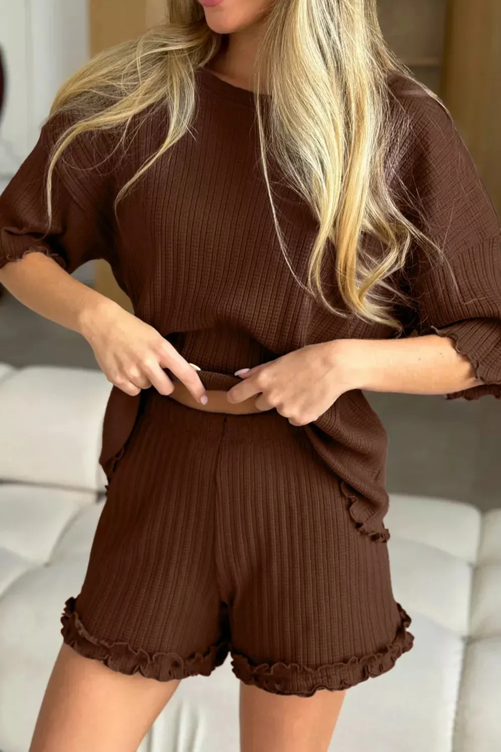 Half Sleeve Top and Shorts Set sold by Charming Charlie product image thumbnail 4
