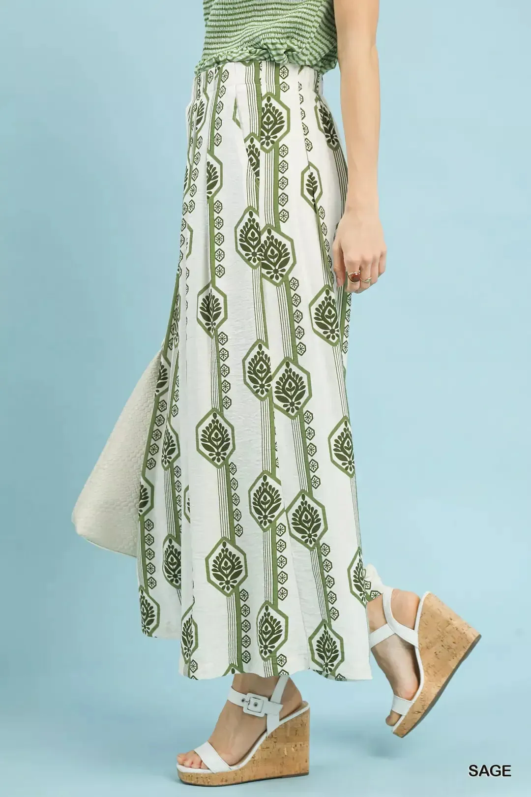 Umgee Geometric Boho Print Wide Leg Pants sold by Charming Charlie product image thumbnail 2