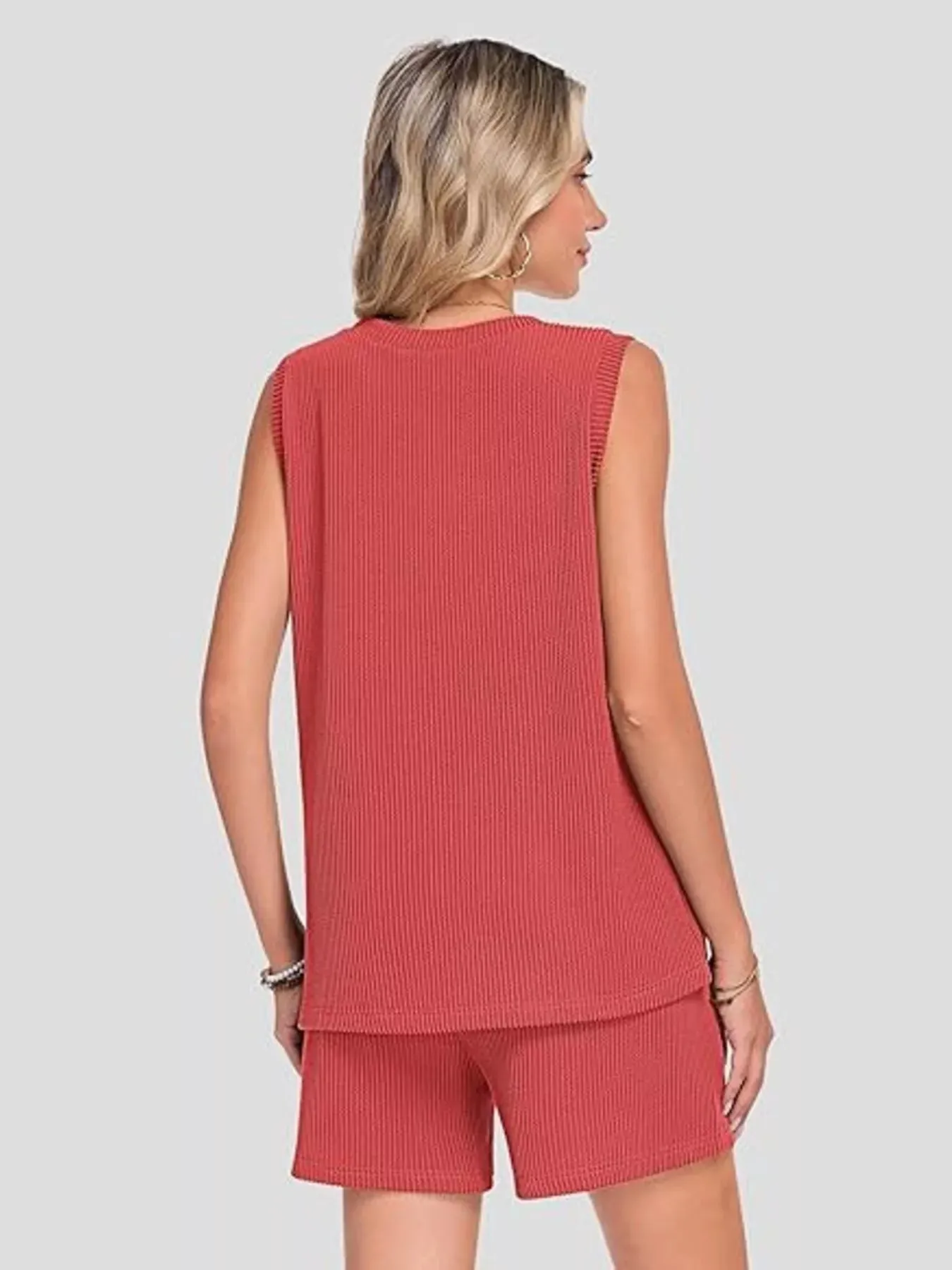 Casual Ribbed Knit Sleeveless Top and Shorts Set sold by Charming Charlie product image thumbnail 4