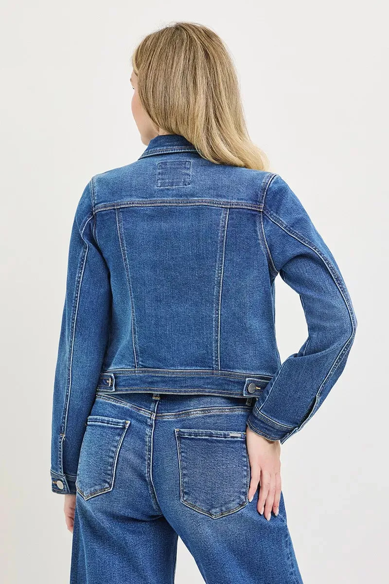 RISEN Basic Fitted Button Down Denim Jacket sold by Charming Charlie product image thumbnail 5