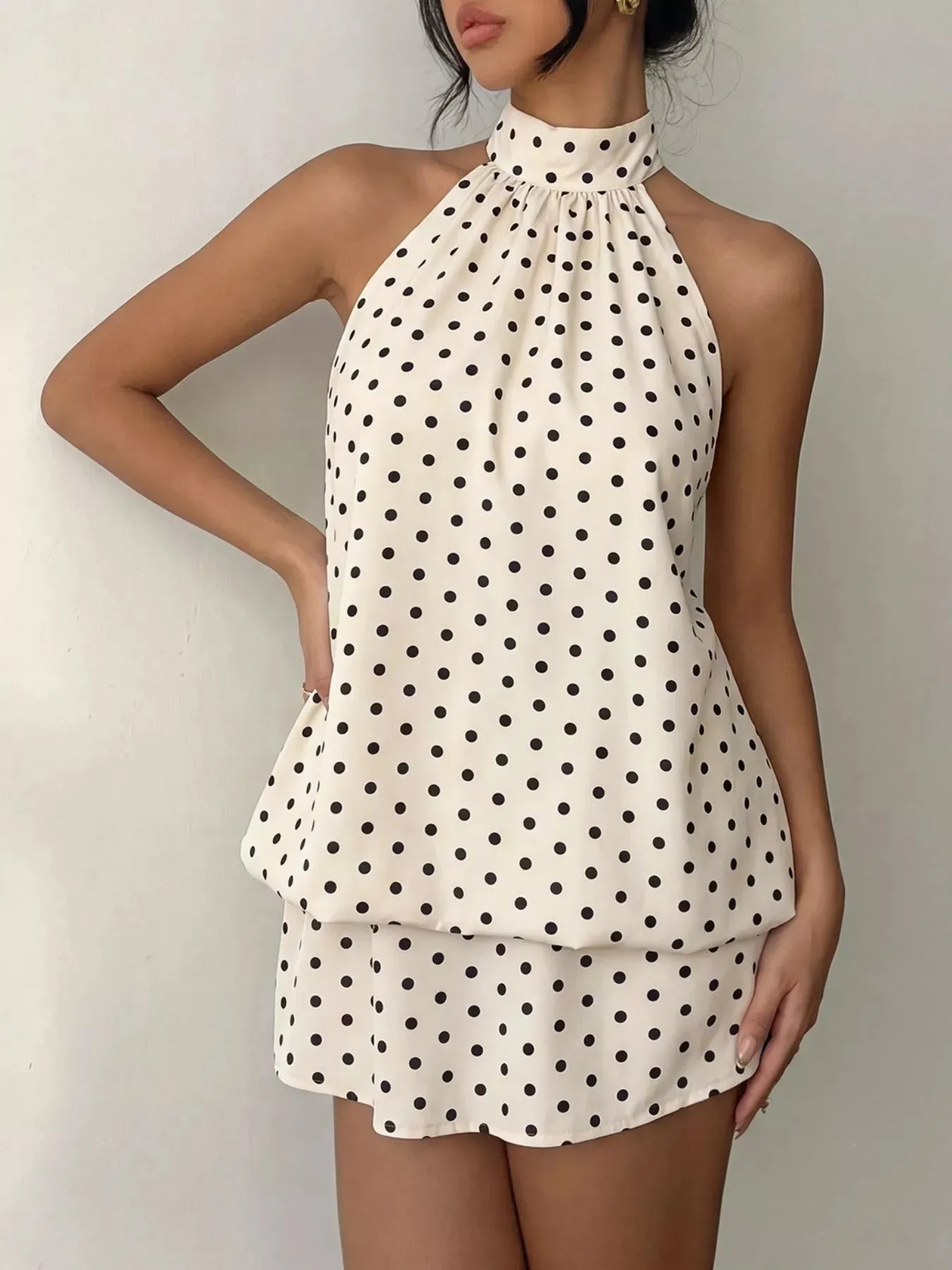 Polka Dot Halter Neck Mini Dress sold by Charming Charlie product image thumbnail 4