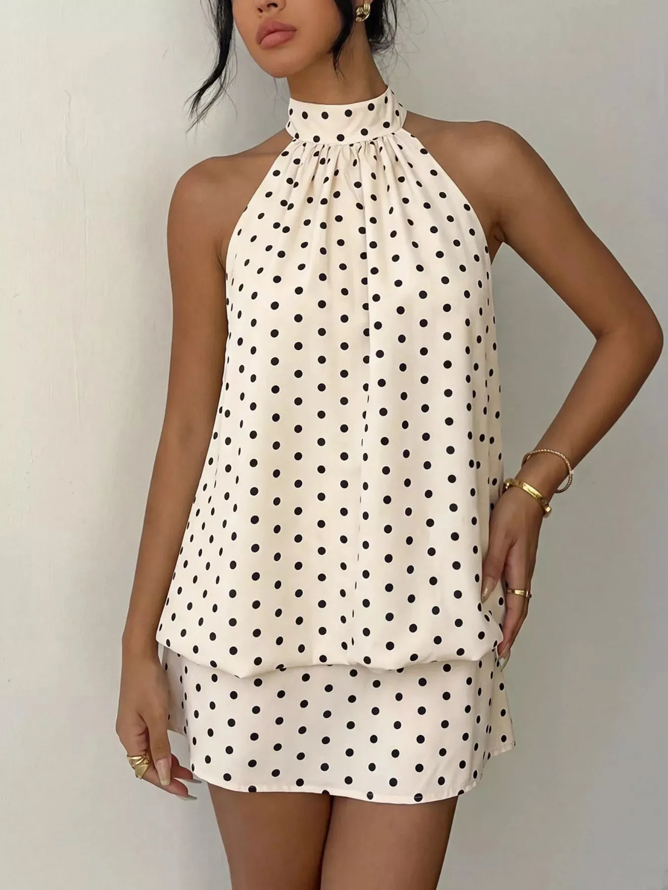 Polka Dot Halter Neck Mini Dress sold by Charming Charlie product image thumbnail 5