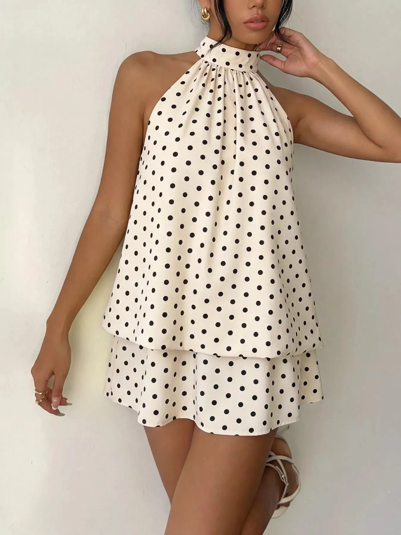 Polka Dot Halter Neck Mini Dress sold by Charming Charlie product image thumbnail 3