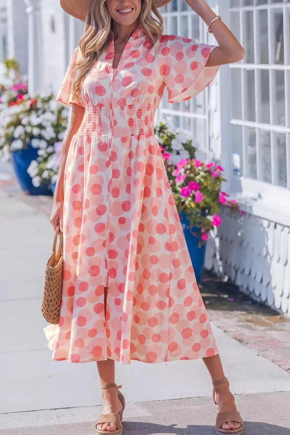 Polka Dot Puff Sleeve Midi Dress sold by Charming Charlie product image thumbnail 4