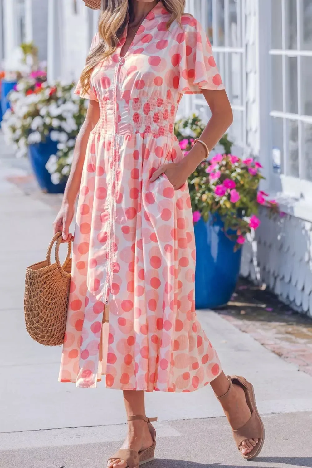 Polka Dot Puff Sleeve Midi Dress sold by Charming Charlie product image thumbnail 5