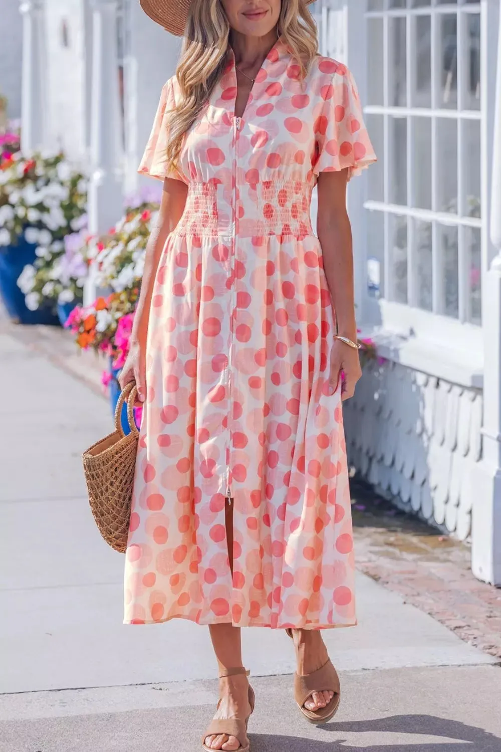 Polka Dot Puff Sleeve Midi Dress sold by Charming Charlie product image thumbnail 2