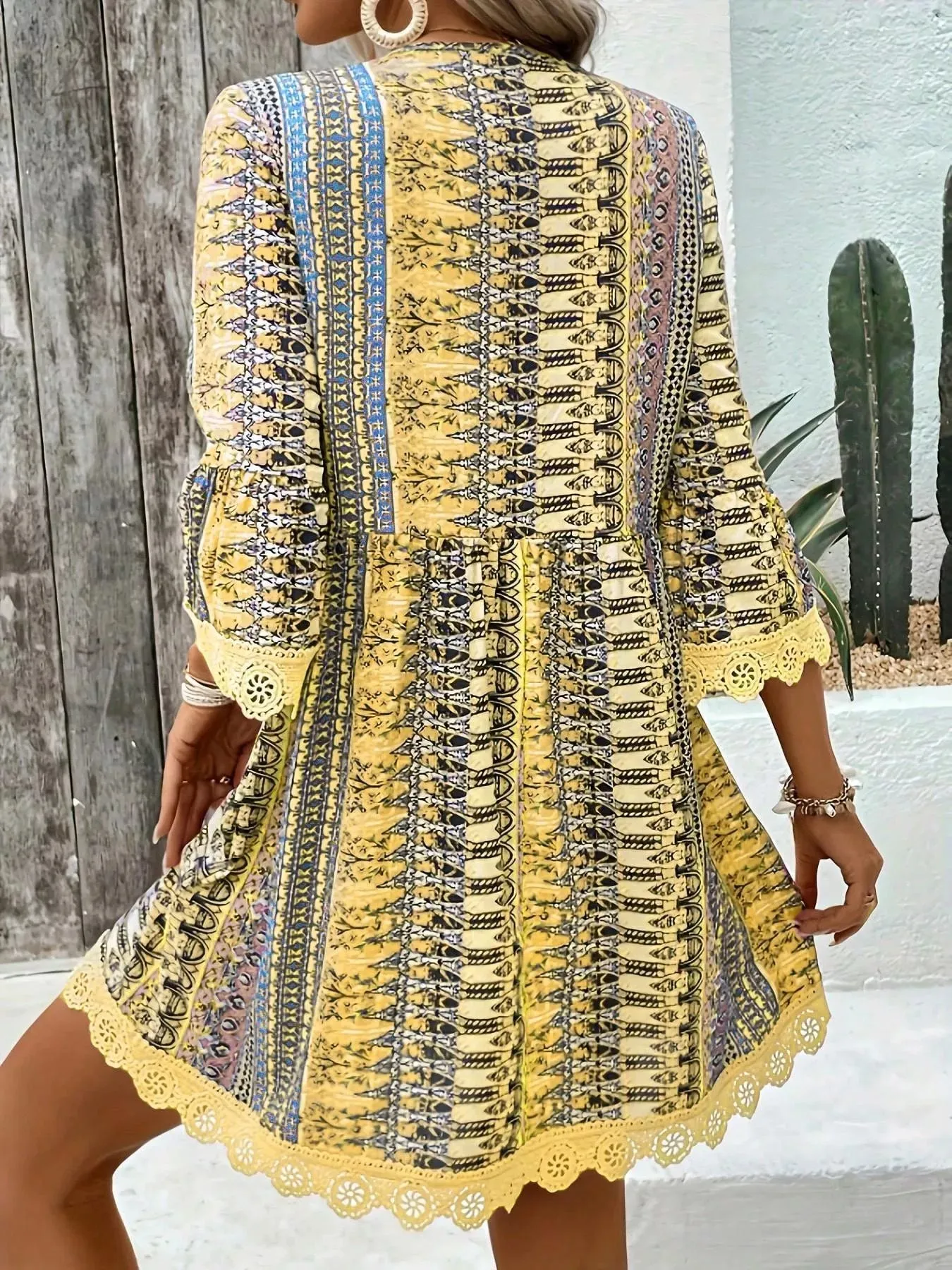 Printed V-Neck A-Line Dress sold by Charming Charlie product image thumbnail 2