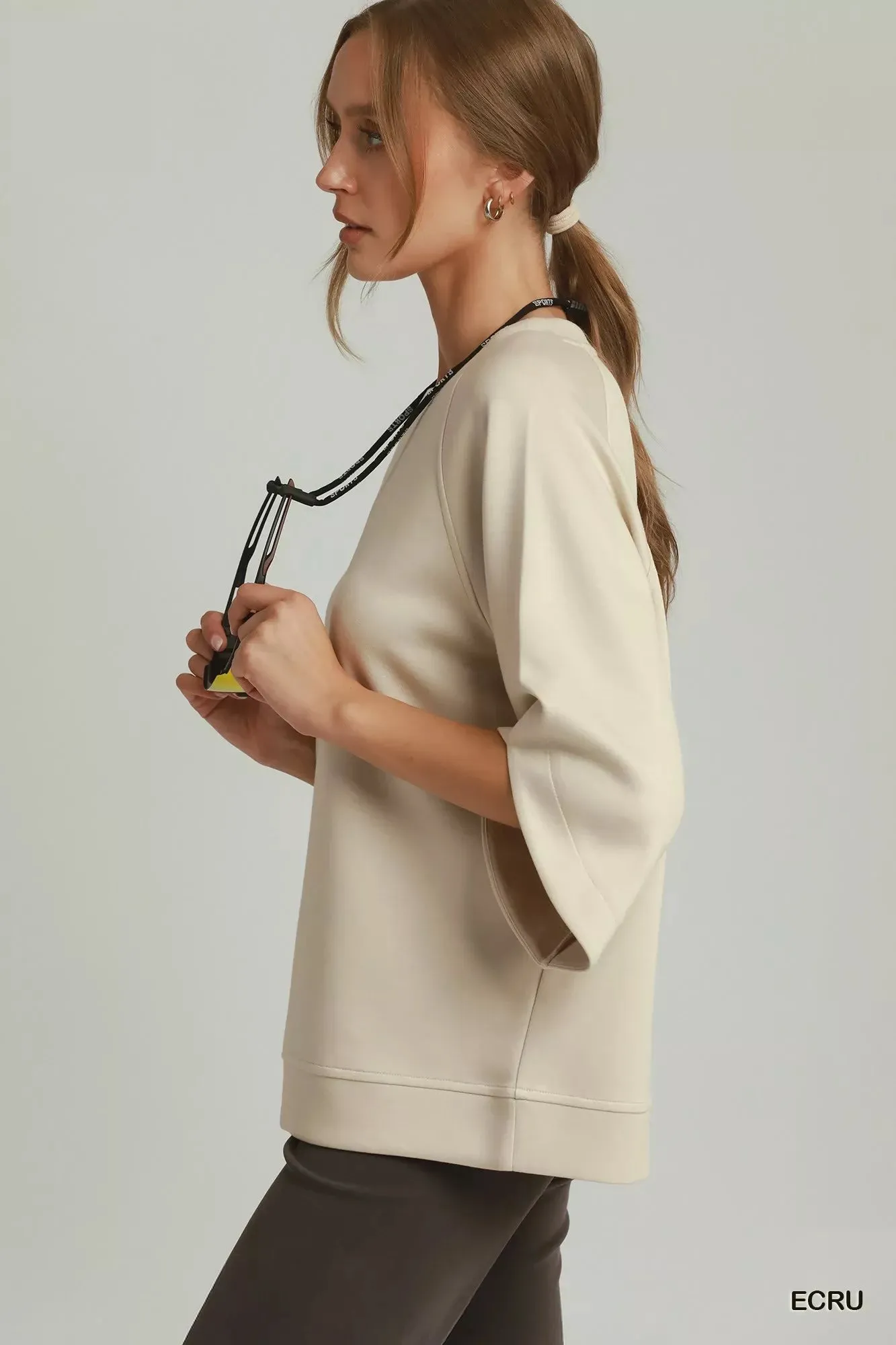 Umgee Round Hem Raglan Sleeve Top sold by Charming Charlie product image thumbnail 3