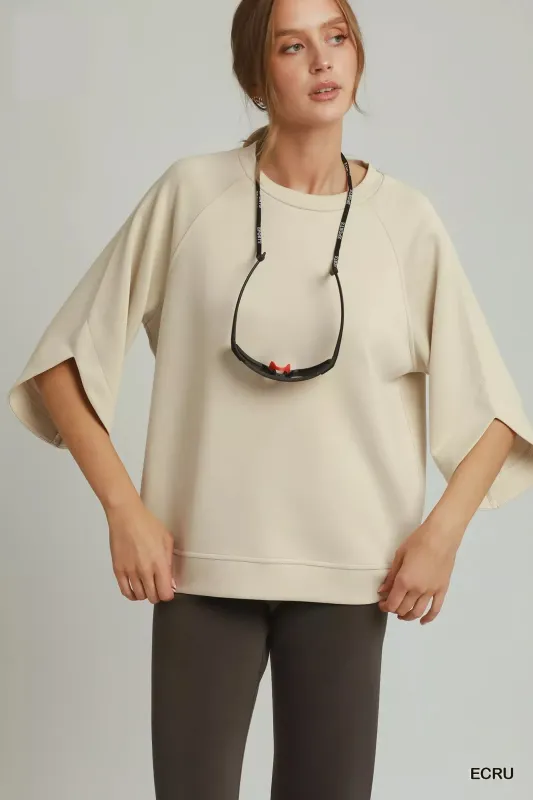 Umgee Round Hem Raglan Sleeve Top made by Trendsi