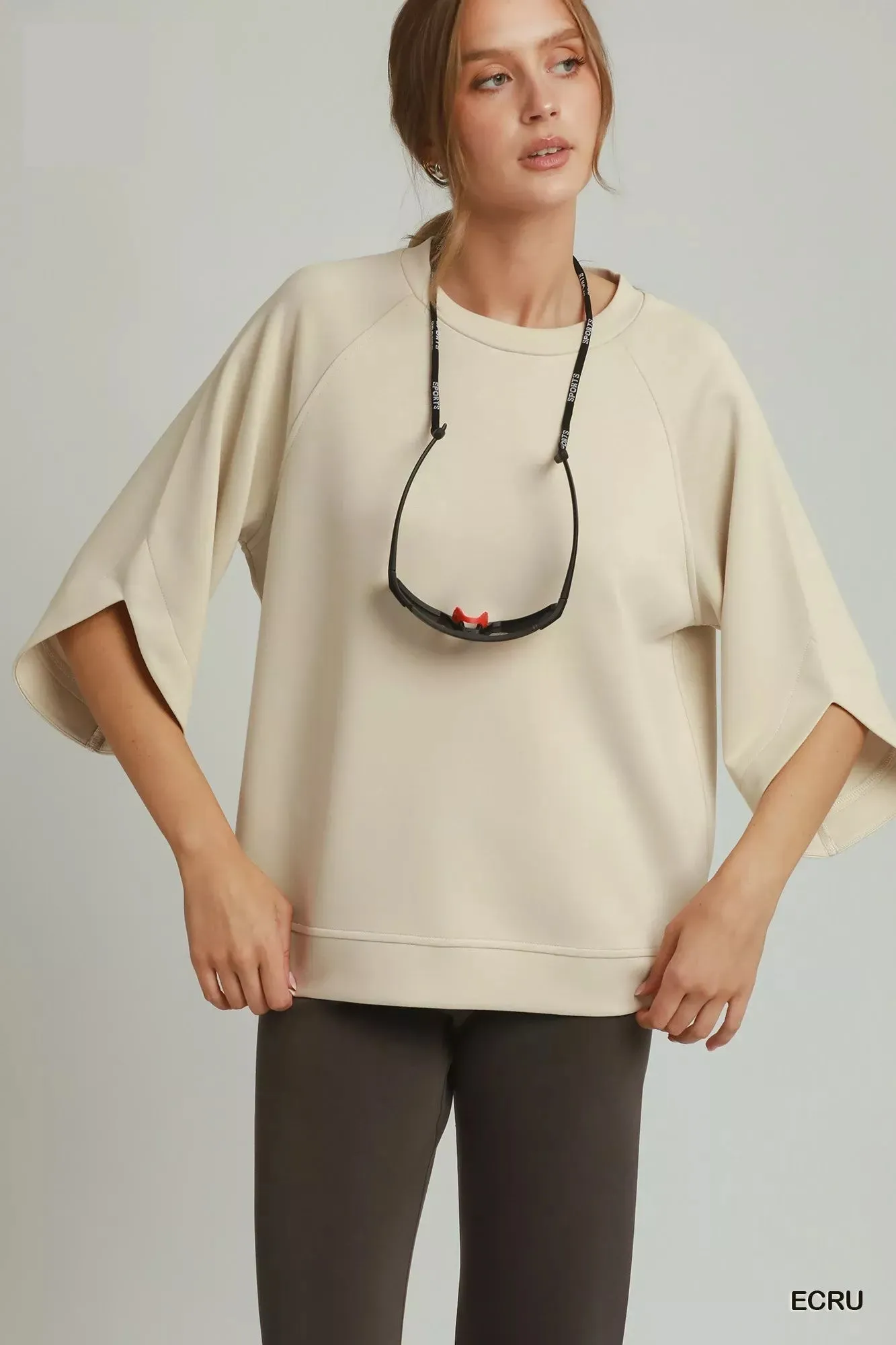 Umgee Round Hem Raglan Sleeve Top sold by Charming Charlie