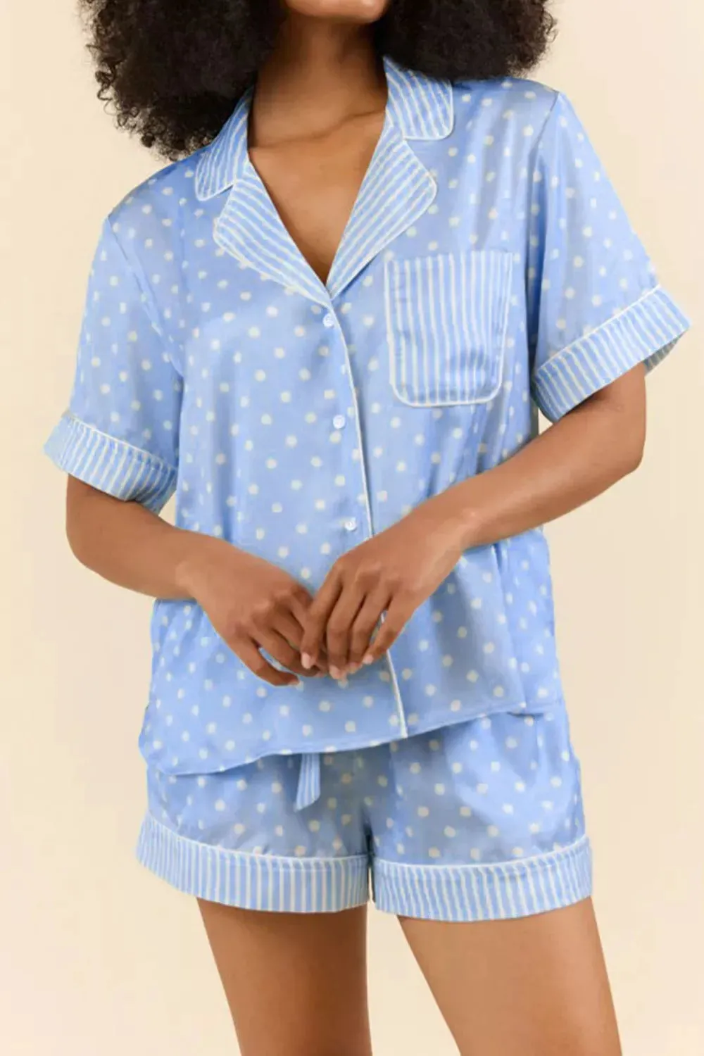Dotted Print Soft Short Pajama Set sold by Charming Charlie
