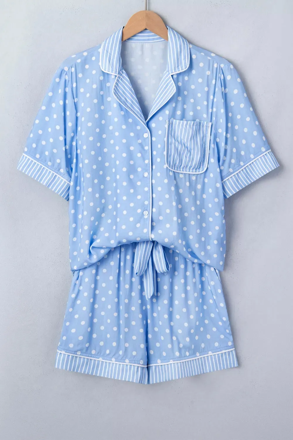 Dotted Print Soft Short Pajama Set sold by Charming Charlie product image thumbnail 5