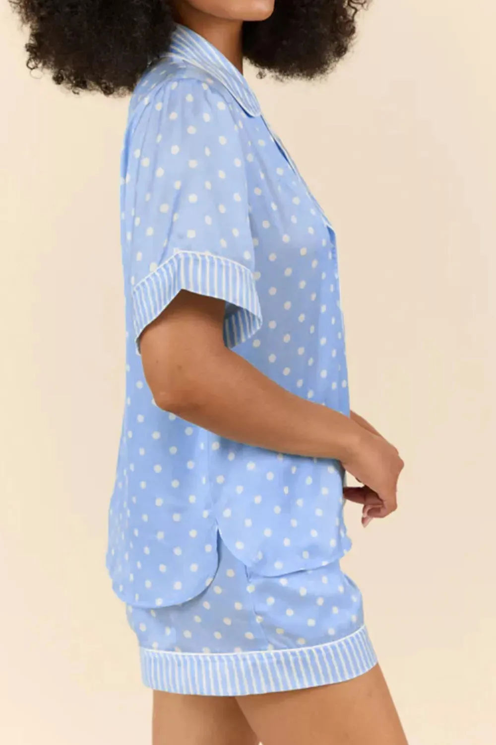Dotted Print Soft Short Pajama Set sold by Charming Charlie product image thumbnail 3