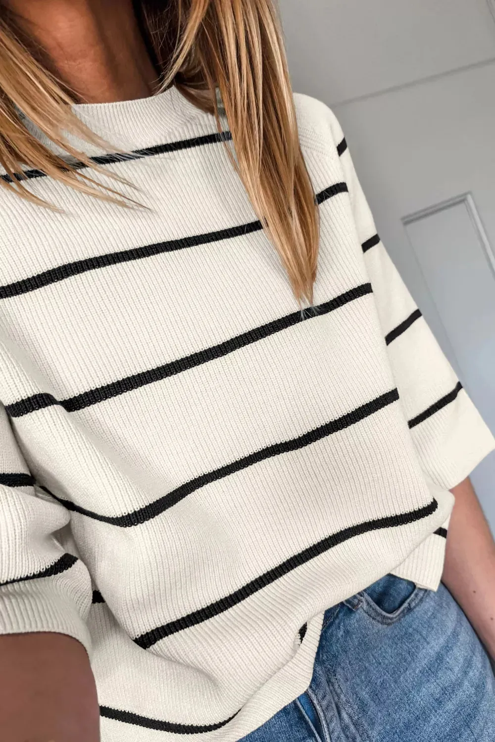 Striped Ribbed Knit Sweater sold by Charming Charlie product image thumbnail 4