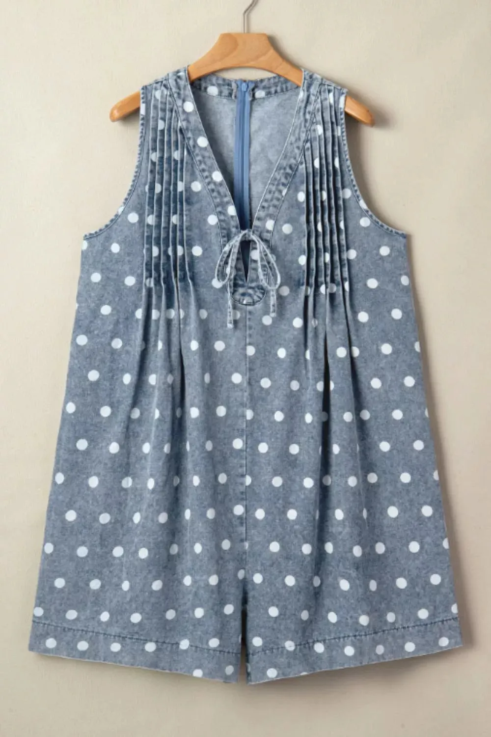 Vintage Polka Dot Denim Romper sold by Charming Charlie product image thumbnail 4
