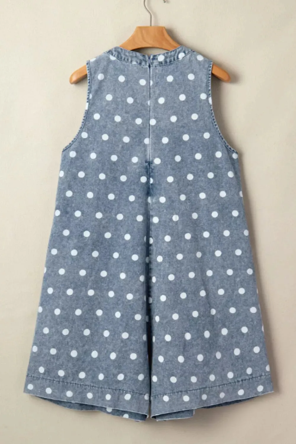 Vintage Polka Dot Denim Romper sold by Charming Charlie product image thumbnail 5