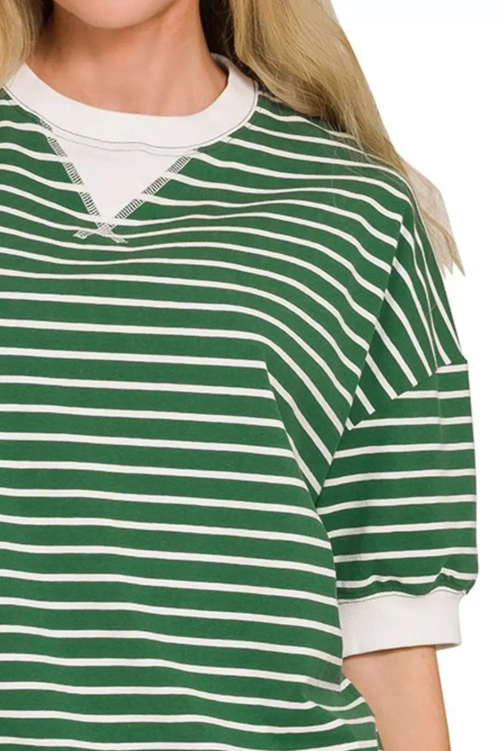 Zenana Striped Rib Banded Sweatshirt sold by Charming Charlie product image thumbnail 3
