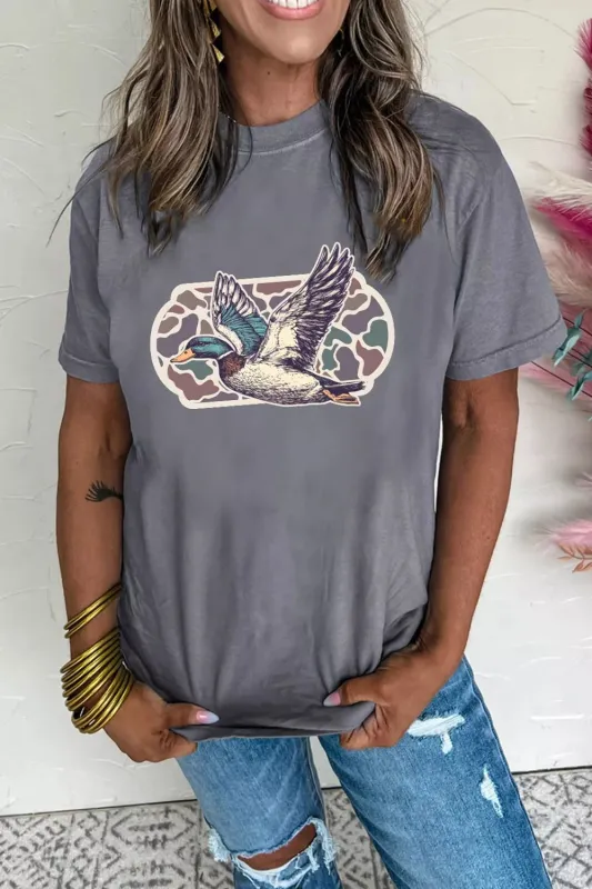 Graphic Round Neck Short Sleeve T-Shirt made by Trendsi