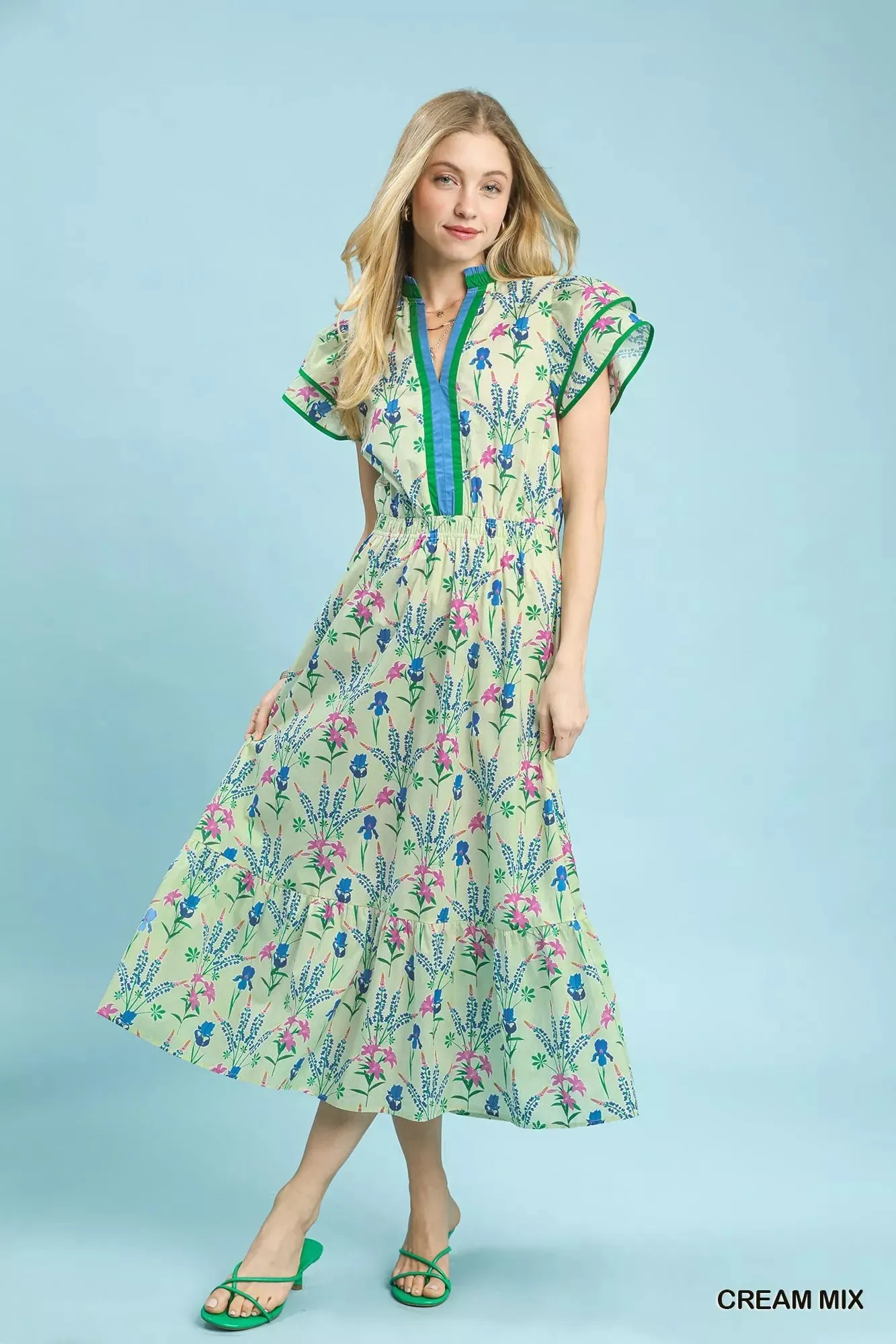 Umgee Mix Floral Midi Dress sold by Charming Charlie