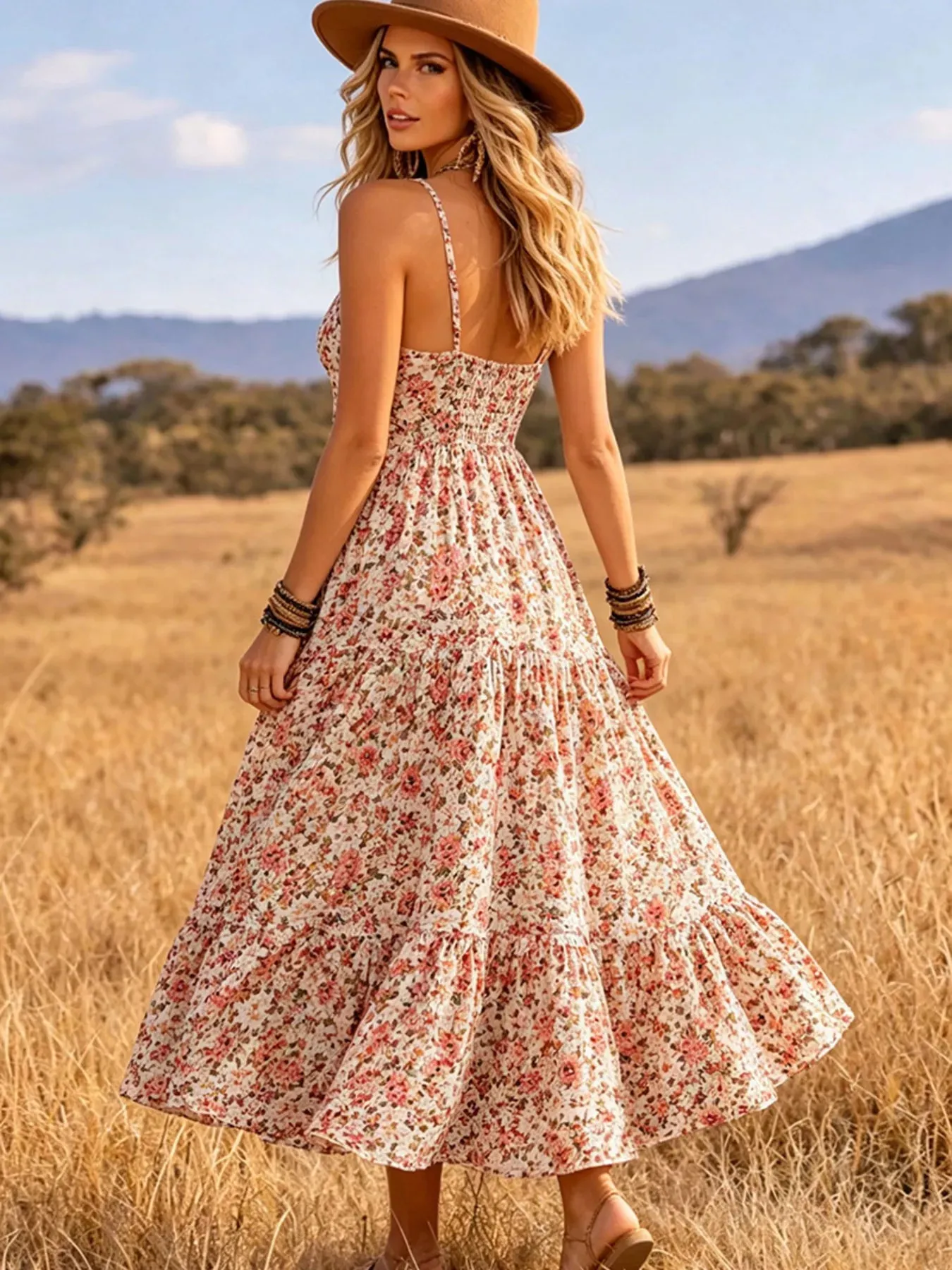 Floral Print V-Neck Midi Dress sold by Charming Charlie product image thumbnail 2