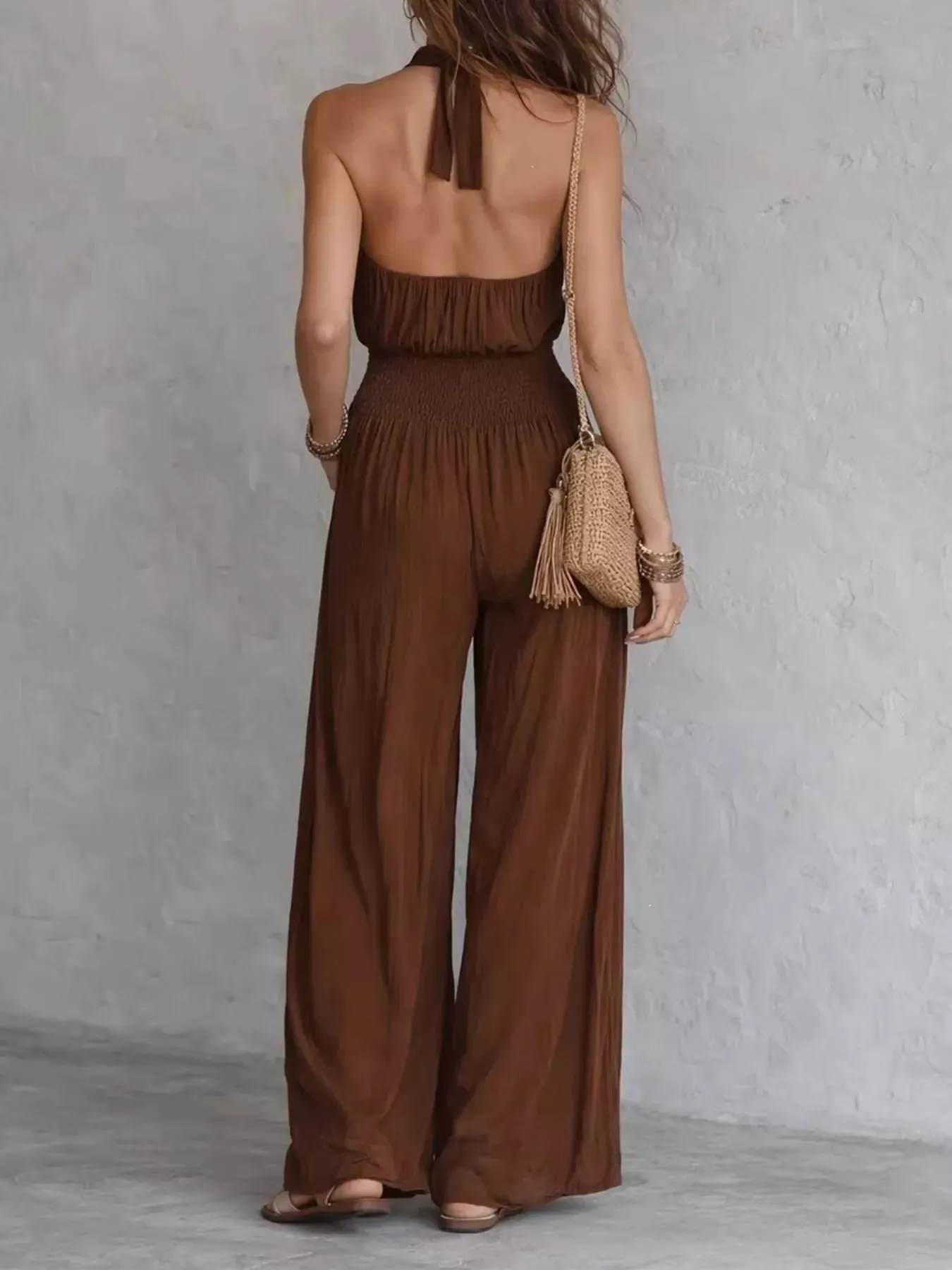 Halter Neck Wide-Leg Jumpsuit sold by Charming Charlie product image thumbnail 4