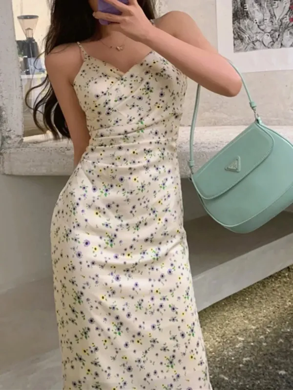 Floral Print Spaghetti Strap Midi Dress made by Trendsi