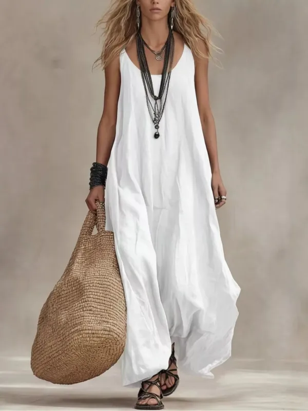Full Size Scoop Neck Sleeveless Maxi Dress Plus Size made by Trendsi