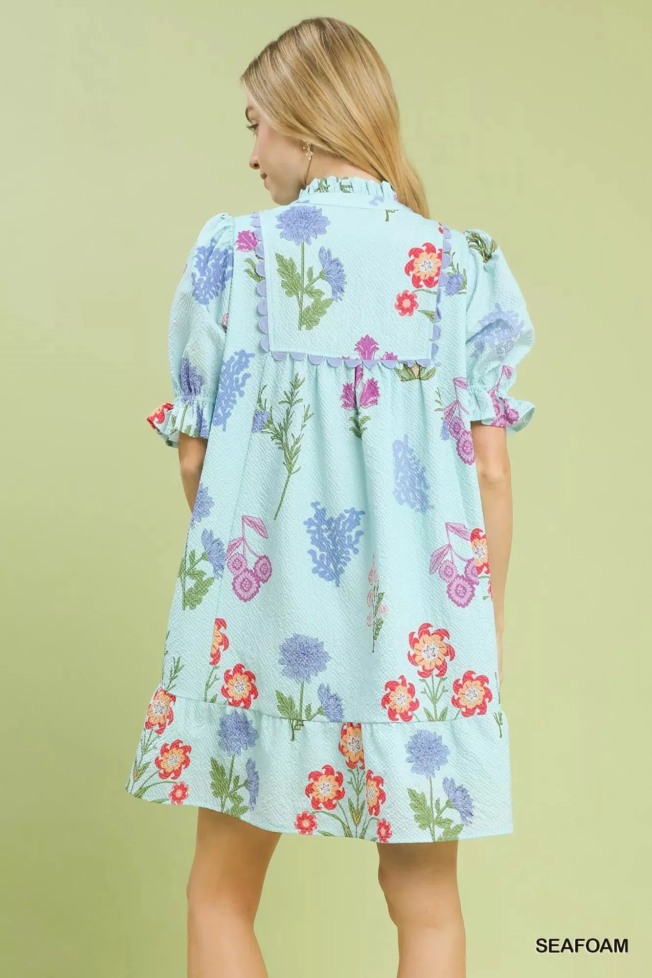 Umgee Multi Flower Print V-Neck Dress sold by Charming Charlie product image thumbnail 3
