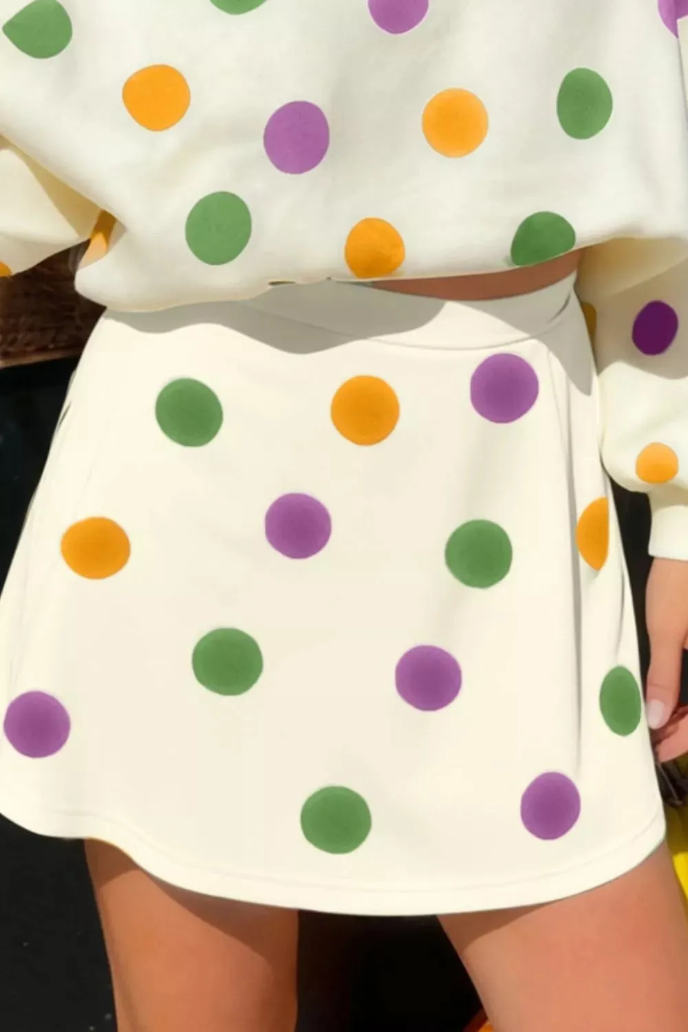 Polka Dot V-Neck Top and Skirt Set sold by Charming Charlie product image thumbnail 2