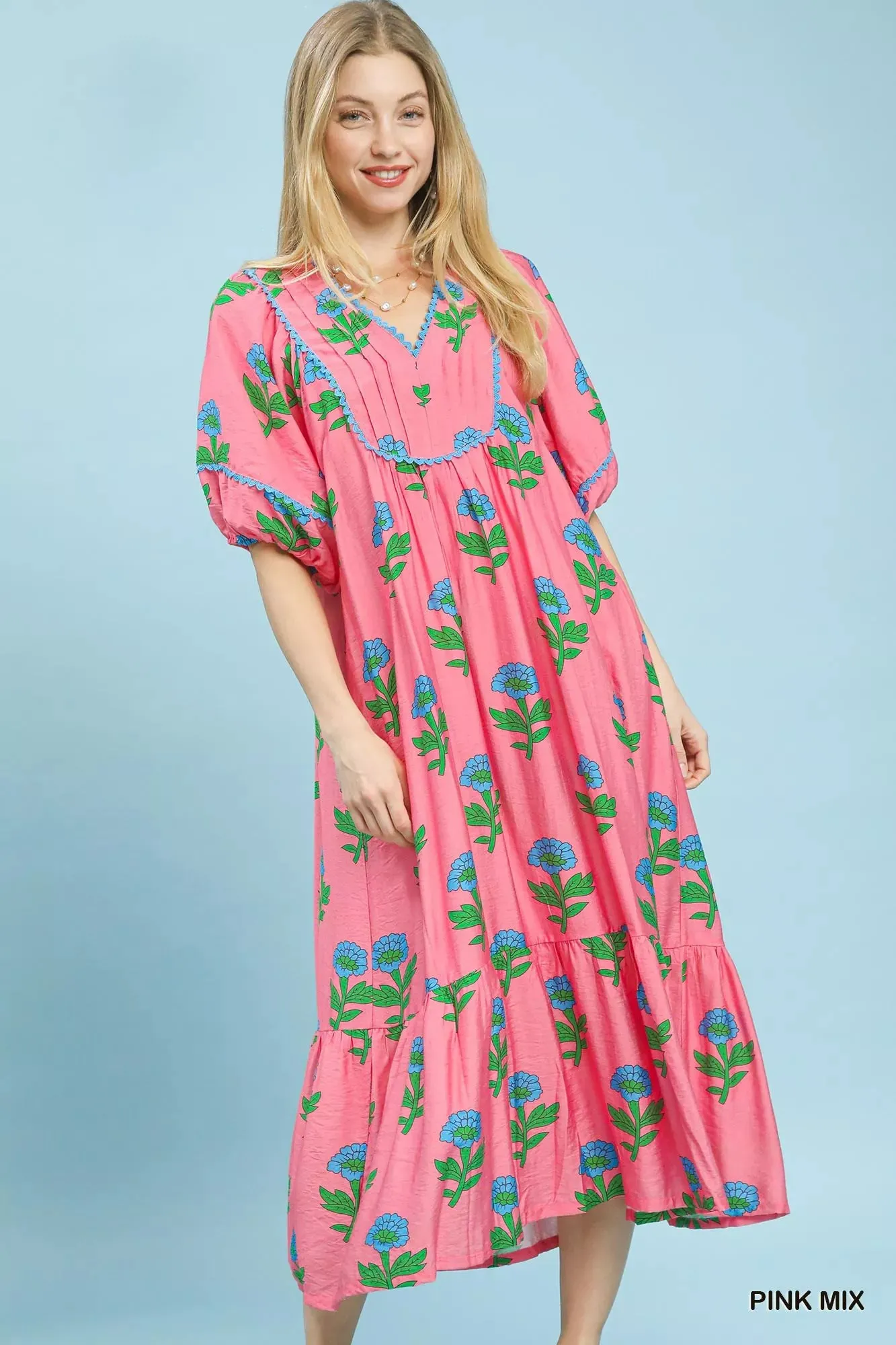 Umgee Floral Print Midi Dress sold by Charming Charlie