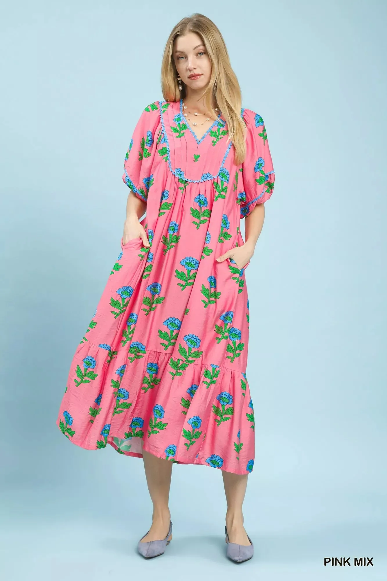 Umgee Floral Print Midi Dress sold by Charming Charlie product image thumbnail 5