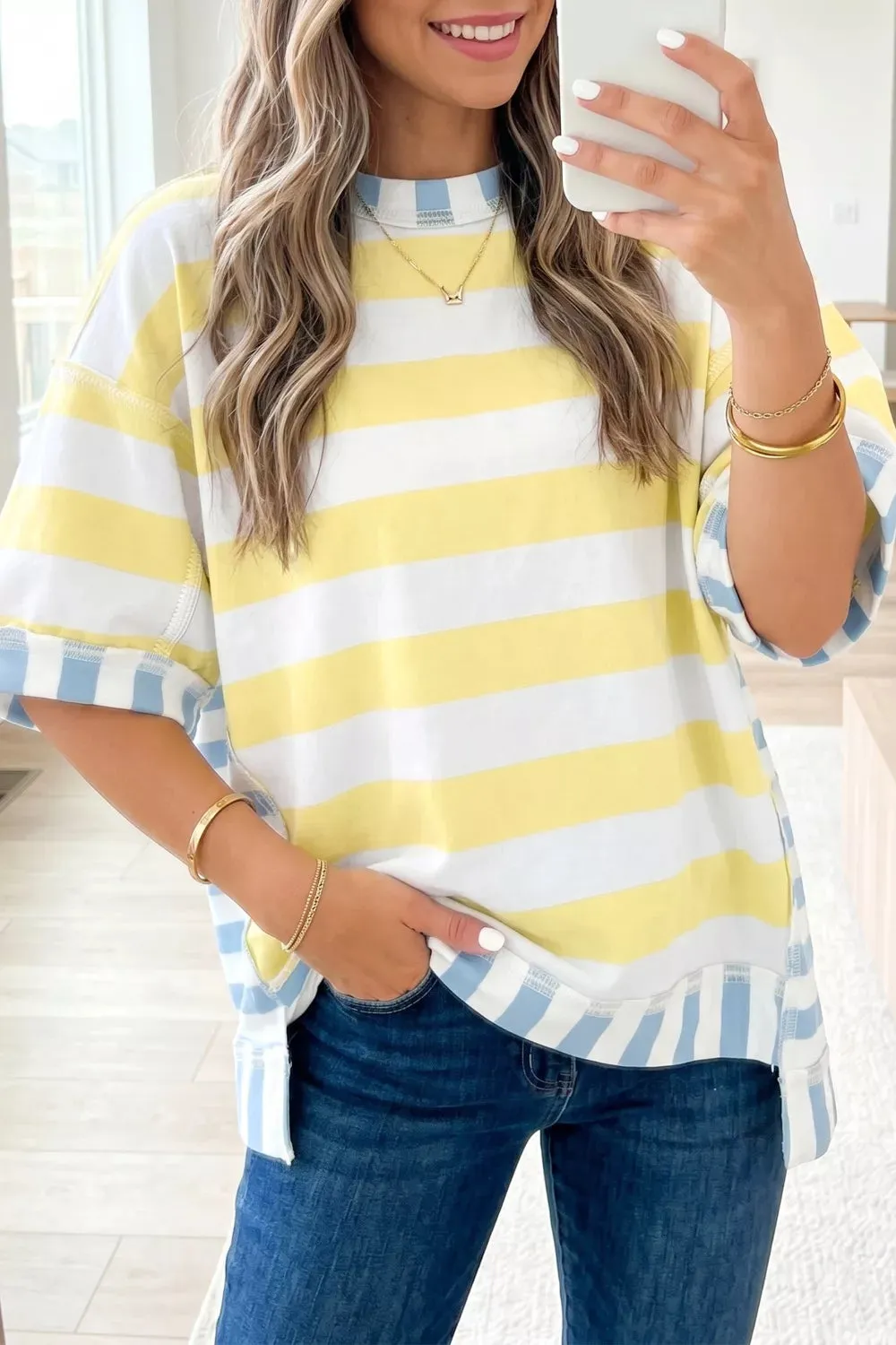 Striped Casual Half Sleeve Top sold by Charming Charlie product image thumbnail 2