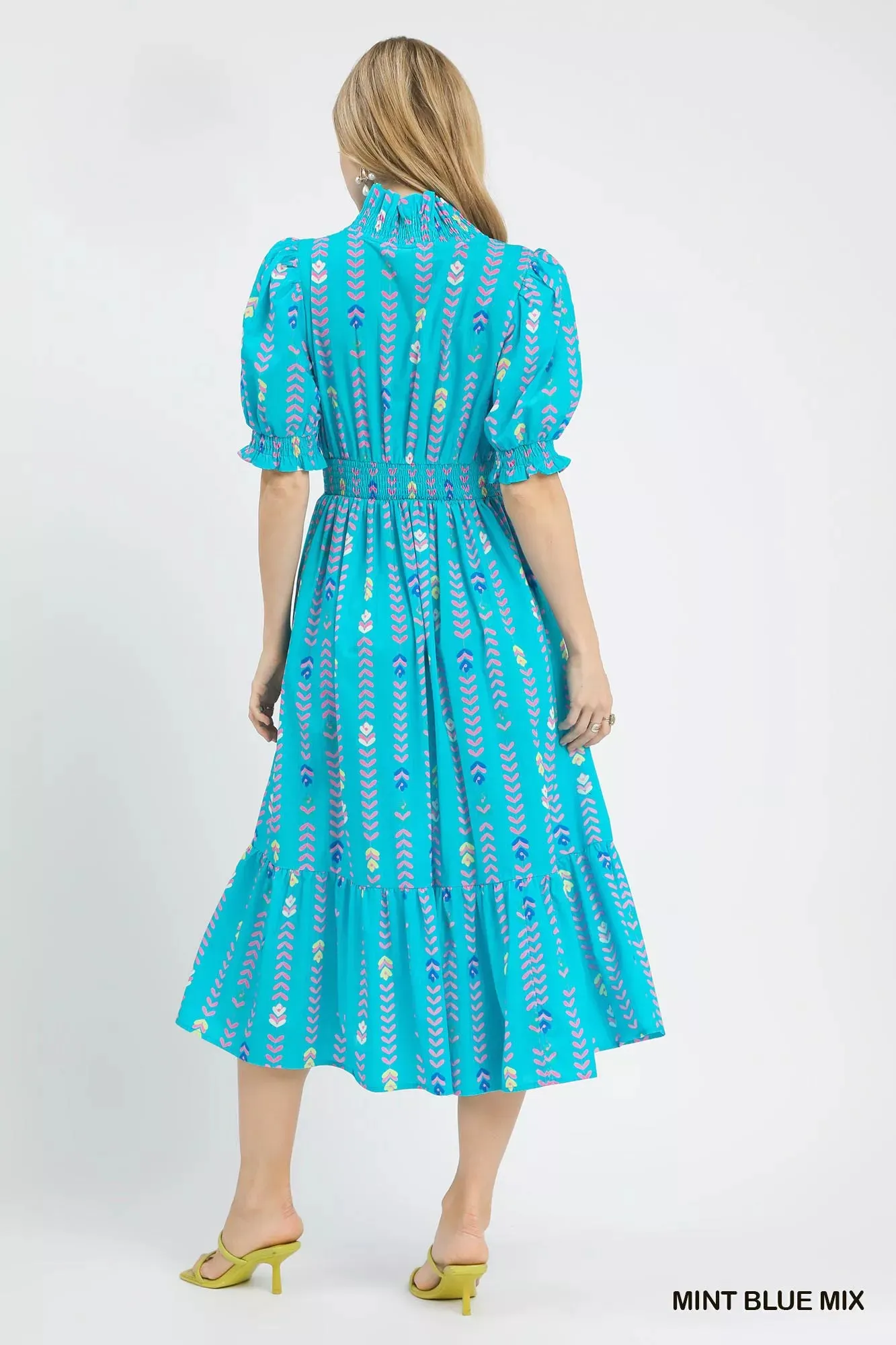 Umgee Vibrant Ruffle Smocked Midi Dress sold by Charming Charlie product image thumbnail 2